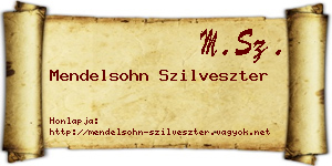 Mendelsohn Szilveszter névjegykártya